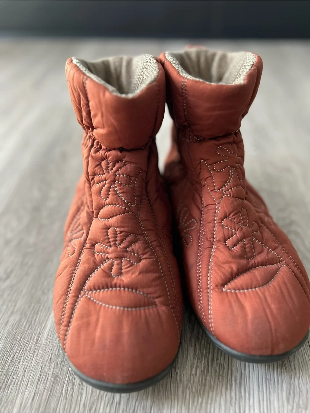 Acorn Quilted Slipper Booties